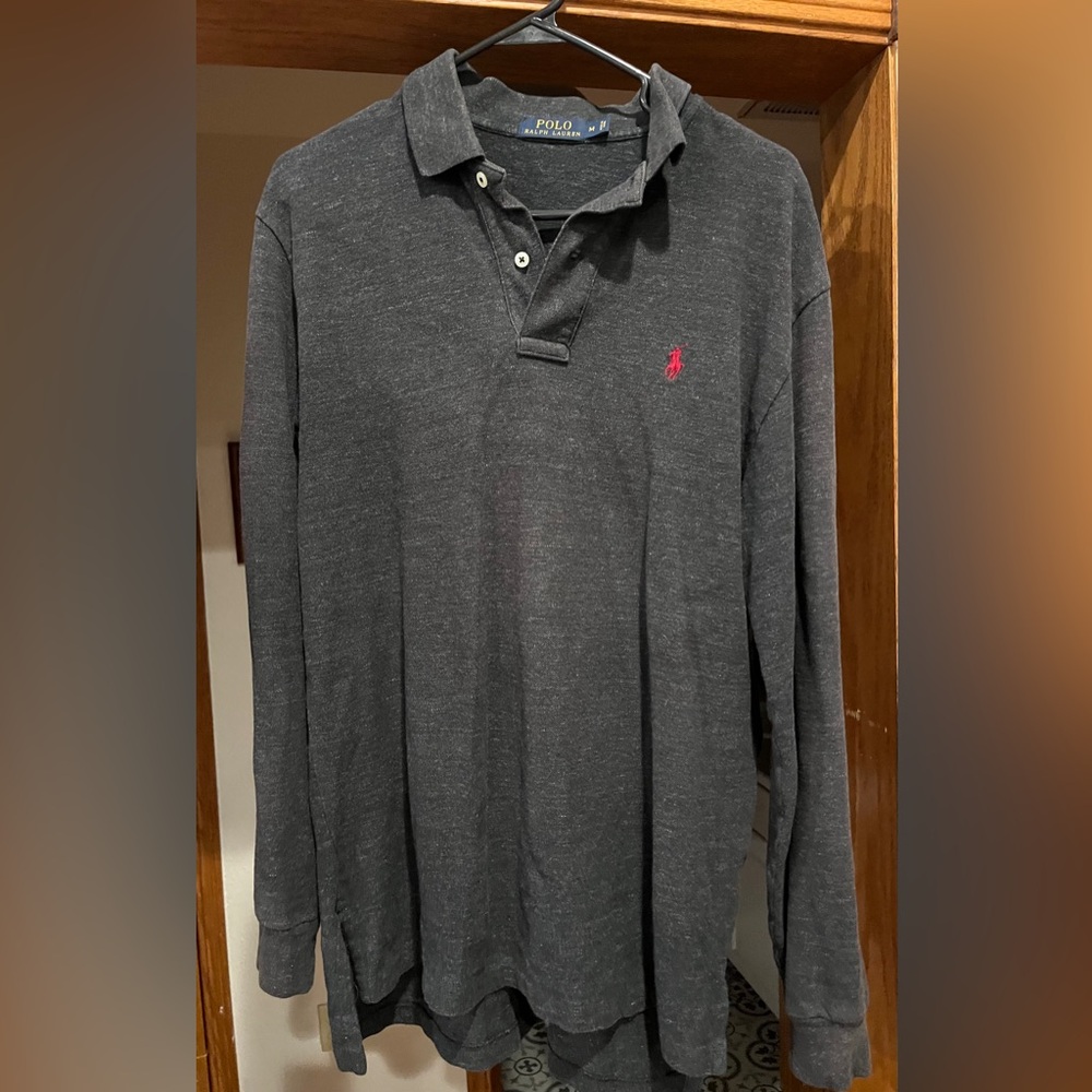 Polo Ralph Lauren Gray Long Sleeve Polo Shirt